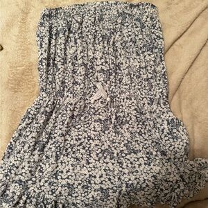 Elegant Blue and White Floral Women's Romper